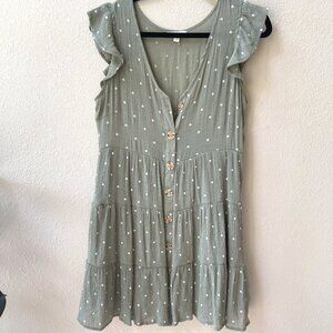 Blu Pepper, size M, green polka dot dress with buttons